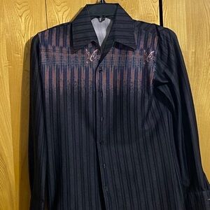 Elegant Black Striped Men's Shirt